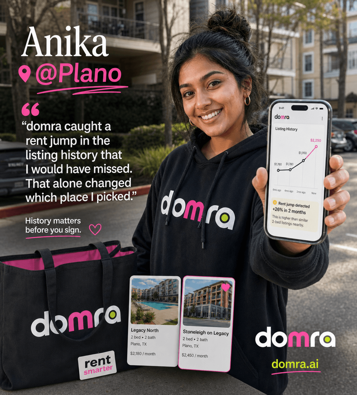 Anika reviewing rental listing history