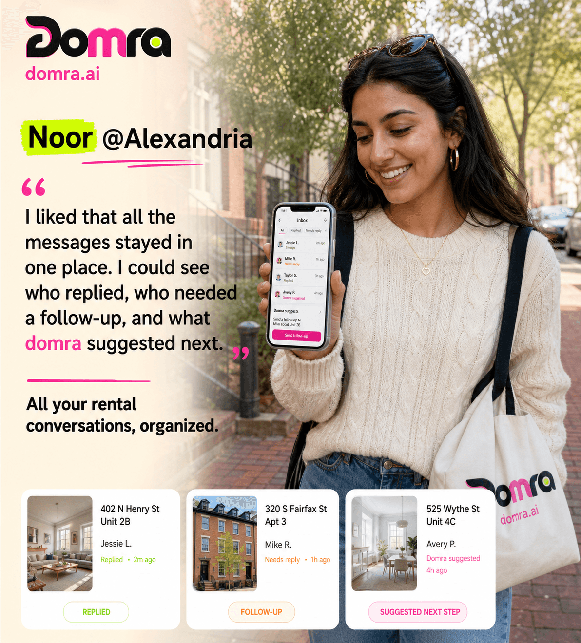 Noor managing rental messages in one place